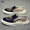 luxe Men's shoes spring and autumn a foot gold embroidery fashion men shoe new trend bean fisherman board shos Zapatos Hombre 38-45 A15