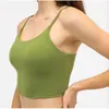 L-83 Women Women Thin Straps Tops Tops Trouts Training Vest Fest Fitness Tank Sexy Stey Indwear With Devely Chest Pad Lady Half Sling Sports Bra Top