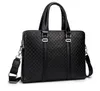 Män läder handväska 14 "Antik stil Kaffe portfölj Business Laptop Fodral Attache Messenger Bags Portfolio