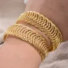 2pcs/lot Luxury 24k Stretchable Bracelet Dubai Gold Color Bangles for Women Girls Wife Bride Bangles Bracelets Jewelry Gift Q0717