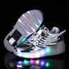 Scarpe da skate a rotelle per bambini Ragazzi Ragazze Scarpe da ginnastica con ruote illuminate a LED con ruote Scarpe da ginnastica per bambini con ruote per bambini 210303