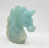 Spécimen de Figurine de tête de cheval en pierre de Tinahe naturelle de 2 '' en cristal de licorne