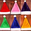Ev Noel Baba Şapka 7 Renkler Kısa Peluş Noel Kap Dekorasyon Cosplay Kapaklar 29 * 39 cm Yetişkin Noel Parti Şapka ZC414