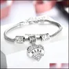 Other Bracelets Jewelry Diamond Love Heart Charms Bracelet Mom Aunt Daughter Grandma Believe Friends Crystal 45 Styles S288 Drop Delivery 20