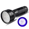 2021 УФ -светодиодный фонарик Black Light 51 светодиоды 395 нм Ultra Violet Torge Light Detector для пятно для собак мочи и клопа 3 X AA Батарея