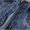 Kurtki damskie Damskie okrągłe kołnierz Dopasowanie krótkiej kurtki dżinsowej 5xl Autumn Design Wave Hem Dark Blue Bomber Jeans Płaszcz Slim Fit Jaque