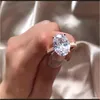 Rings Jewelryins Top Selling High Quality Luxury Jewelry 925 Sterling Sier Oval Cut White Topaz Cz Diamond Women Wedding Engagement Band Rin