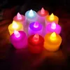 Romantique bougie électronique LED émettant de la lumière sept couleurs sans fumée bougie clignotante propose un jouet de mariage d'anniversaire express