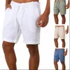 Men's Shorts casual shorts Fashion sweat homme Linen Solid Color Short Trousers Male Summer Beach Breathable Flax 220301