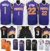 Vintage Devin 1 Booker Jersey Deantre 22 Ayton Chris 3 Paul Koszulki Retro Steve 13 Nash Charles 34 Barkley Koszykówki Spodenki Męskie Fioletowe Pomarańczowe 100% Zszyte