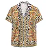 Men's T-Shirts Mens Vintage Ethnic Style Printing Loose Short Sleeve Stand Collar Casual Shirt Daily Wearing High Quality Office Big Blouse