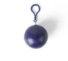 Disposable Raincoat Plastic Ball Key Chain Portable Spherical Case Traveling Hiking Camping