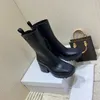 Botas de moda con tacón de plataforma para mujer, botas de lluvia de PVC Betty, modas de goma con suela gruesa, talla 35-40