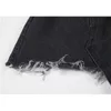 Pantaloncini jeans estivi Donna Harajuku gotico Moda Y2K Pantaloni a vita alta Design irregolare vintage Denim nero Donna 210719