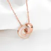 Handmade High Quality Womens Luxury Gift Jewelry Pendant Necklace Rose Gold Plated Stainless Steel Big Circle Charm Chain Necklaces