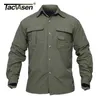 Abbigliamento militare da uomo Tacvasen Camicia dell'esercito leggera Quick Dry Tactical Estate Estate Rimovibile a manica lunga Hunt S 210721