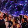 Lidar com balão de diodo emissor de luz com varas luminosa hélio transparente bobo ballons casamento decorações de festa de aniversário criança LED luz balão