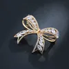 Blume 14K Soild Gold Broschen für Frauen Klassische Schleife Jahrestag oder Diamant Schmuck Weihnachten Luxus Brosche Pins