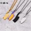 2021 New arrival 4 colors creative kitchen knife charm necklace stainless steel unique style men pendant necklace CAGF02129991925