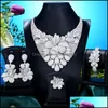 Oorbellen ketting sieraden sets soramoore disc ballen luxe Nigeriaanse Dubai voor vrouwen kubieke zirkoon bruiloft bruids 2021 drop levering Jonpe