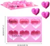 6 Cavity Diamond Love Heart Silicone Mould Baking Cake Chocolate Handmade Soap Pudding Moulds Non-Stick DIY Homemade Art Gift Decor YL0298