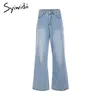 Syiwidii ​​Wide Leg Baggy Jeans för kvinnor Högt midja Mamma Kläder Vintage Streetwear Trousers Full Längd Denim Byxor Sommar 210809