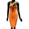 Ciemiili Orange Bodycon Bandage sukienka Kobieta Summer Sexy Eleganci Black One ramię bez ramiączek Sukienka na imprezę Vestidos 210625