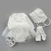 Nowe Odzież Chrorning New Born Baby Girl Dresses Bawełniana Księżniczka 0 3 6 12 Miesiące Baby Chrzest Odzież G1129