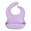 Infant Silikon Lätzchen Baby Lätzchen Einfarbig Wasserdichte Kinder Silikon Lätzchen Baby Speichel Reis Tasche Mütterlichen Säuglings Produkte YL425