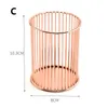 Rose Gold Pen Pencil Pot Holder Cosmetic Makeup Stroage Container Desk Organizer Home Decoration LLB12597