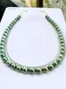 Naturalne perły biżuteria oryginalna wysokiej jakości 910 mm Malachite Green Pearl Naszyjnik 18 -calowy nie podróbka 3365328