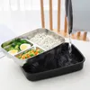 Rostfritt stål termiska lunchlåda containrar med fack läcktät bento med bordsartiklar mat behållare y200429