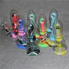 Glow in the dark hookahs silicone water pipes with bowls portable tobacco glass bong smoking dab rigs