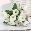 Decorative Flowers & Wreaths 10 Head Purple Snowflake Rose Buds European Home DIY Floral Wedding Small Bunch Fake Artificial Q65