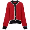 1227 2022 Primavera Estate Marca Stesso stile Maglioni Nero Bianco Rosso Cardigan Girocollo di alta qualità Maglione a maniche lunghe Abbigliamento donna Qiani