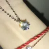 Collier pendentif Simple incrusté de cristal blanc scintillant, strass en Zircon, bijoux de fête pour femmes