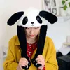 Children Adult Short Plush Cute 3D Cartoon Panda Animal Hat with Moving Ears Double Airbag Paws Warm Earflap Cap Party Props Y21111