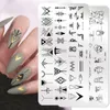 QualityPICT YOU géométrique rayé ligne ongles estampage plaques fleur acier inoxydable conception timbre modèle pour impression pochoir outils