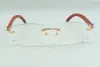 Naturalne oryginalne drewniane szklanki świątyń Ramka 3524012 Luksusowe projektanci okulary, rozmiar: 36 -18-135 mm