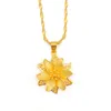 Beautiful Flower Pendant Chain Filigree 18k Yellow Gold Filled Womens Fashion Jewelry303a