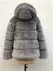 2021 Zima gruba ciepła futrzana płaszcz Kobiety w rozmiarze z kapturem z kapturem z kapturem z kapturem Faux Fur Kurtka luksusowe zimowe futra bontjas