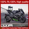 Injektionskropp för Kawasaki Ninja ZX 6R 6 R 636 600 CC 600CC ZX600C 13NO.194 ZX636 ZX6R 09 10 11 12 ZX-636 ZX-6R 2009 2010 2011 2012 ZX600 09-12 OEM FAIRING Glansig svart