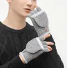 Couleurs Hiver Gants Chauds Hommes Femmes Mignon Demi-Doigt Retourner Flip Top Mitten Gants Hiver Étudiant écriture gants en laine tricotés GGE2180