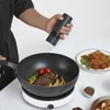 Huohou Electric Grinder 5 Gears Black White Pepper Grovsalt Mald i pulver kryddor Köksredskap Hem Restaurang 210712