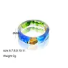 Wedding Rings Handmade Resin Ring With Gold Foil Insiede Fresh Green And Ocean Blue For Women Party Gift5418568