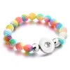 Mulheres botão Snap Pulseira de acrílico Beads Mão Strand Pulseiras Jóias ajuste DIY 18MM Ginger Snaps Elastic Bangle