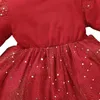 Mädchenkleider 1-4y Prinzessin Baby Girls Kleider 2 Farben Lange ausgestellte Ärmeln Pailletten Spitzen Tutu Knielänge