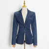 Costumes pour femmes Blazers pour femmes HIGH STREET Fashion 2022 Blazer de créateur coupe ajustée veste en jean à bouton unique