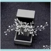 Headbands Jewelryromantic And Elegant White Pearl Crystal Bridal Comb Jewelry Headdress Wedding Engagement Hair Aessories Drop Delivery 2021