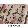 KPYTOMOA Dames Mode Oversized Floral Jacquard Gebreide Sweater Vintage O Neck Lange Mouw Vrouwelijke Pullovers Chic Tops 211217